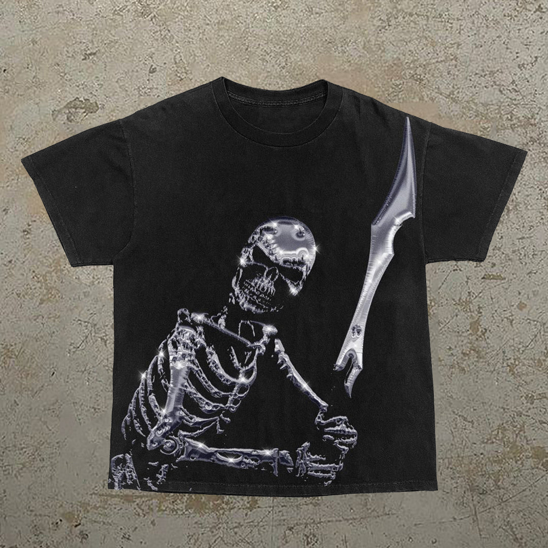 Skull Print Short Sleeve T-Shirt