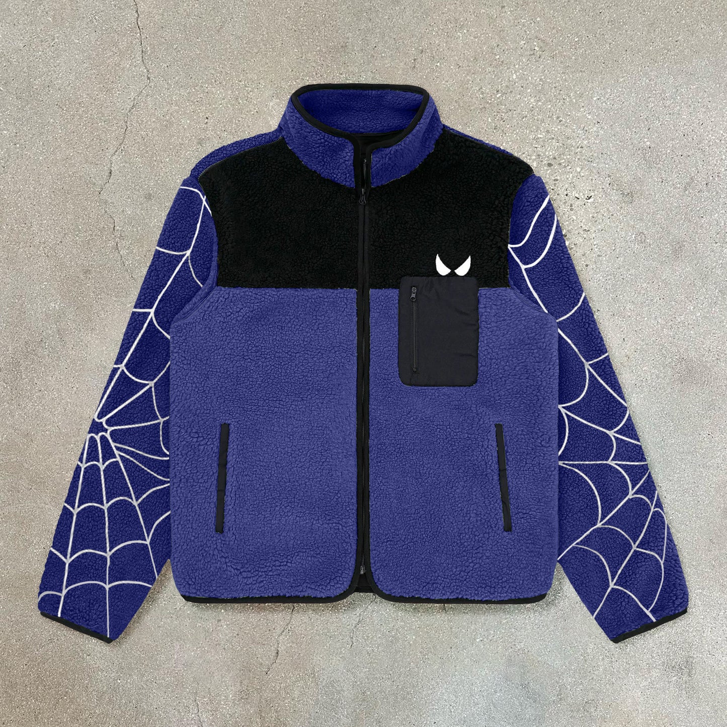 Spider web trendy polar fleece jacket
