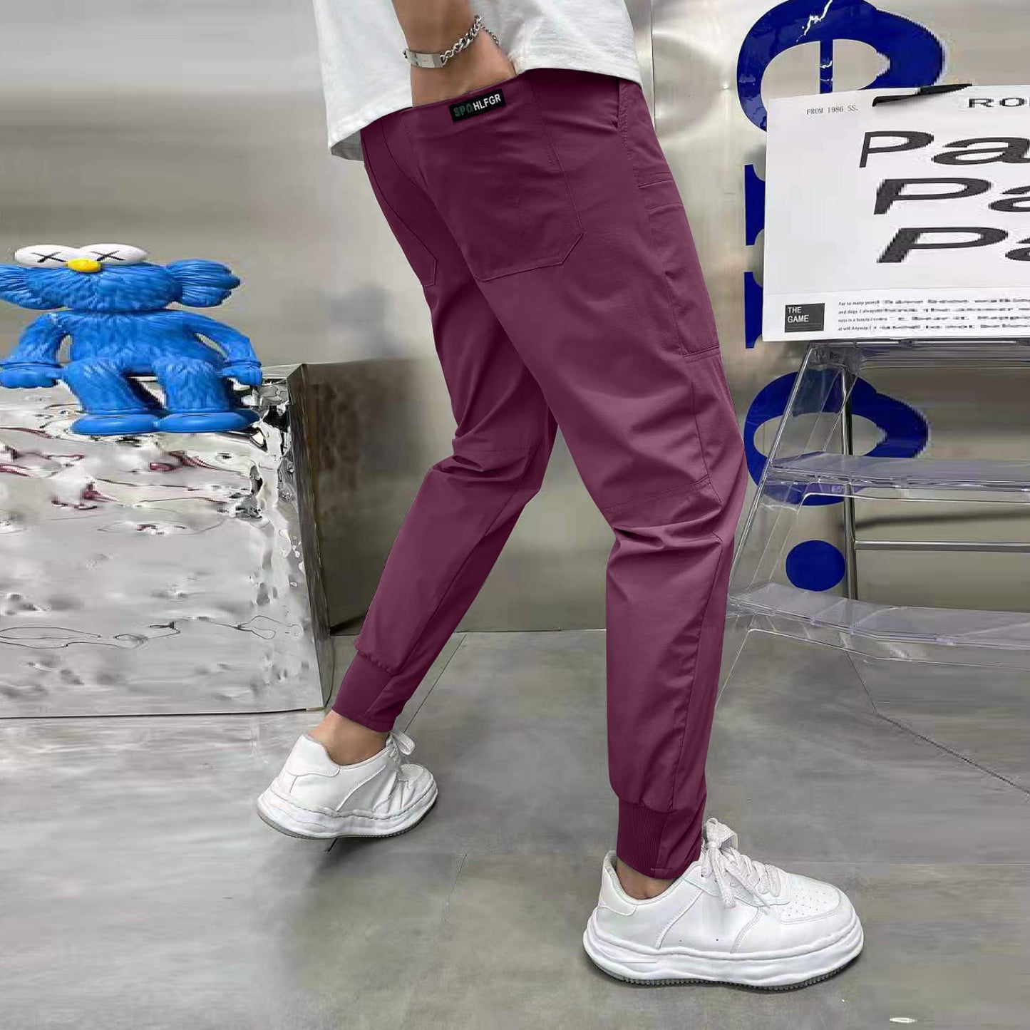 High-stretch multi-pocket skinny cargo pants