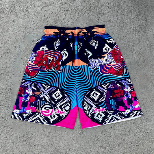 casual statement print shorts