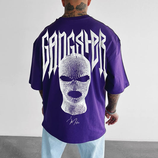 Fashion Gangster Print Short Sleeve T-Shirt