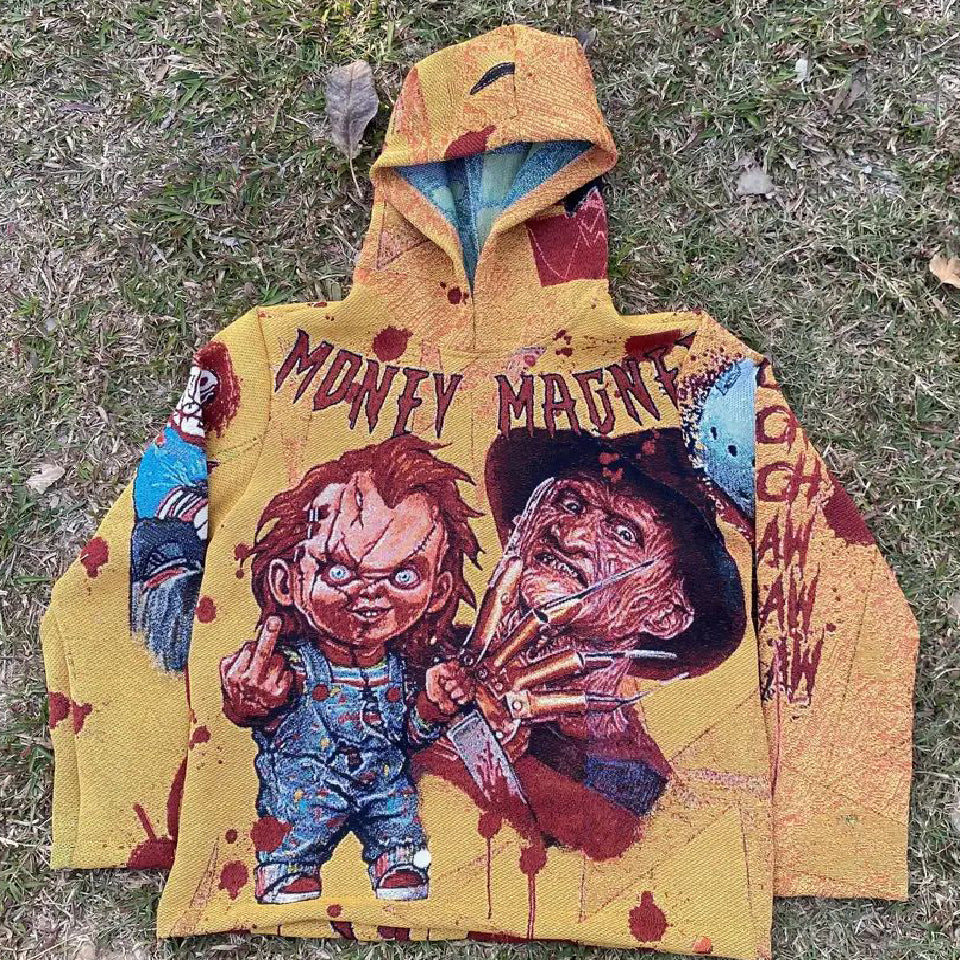 retro thriller tapestry hoodie