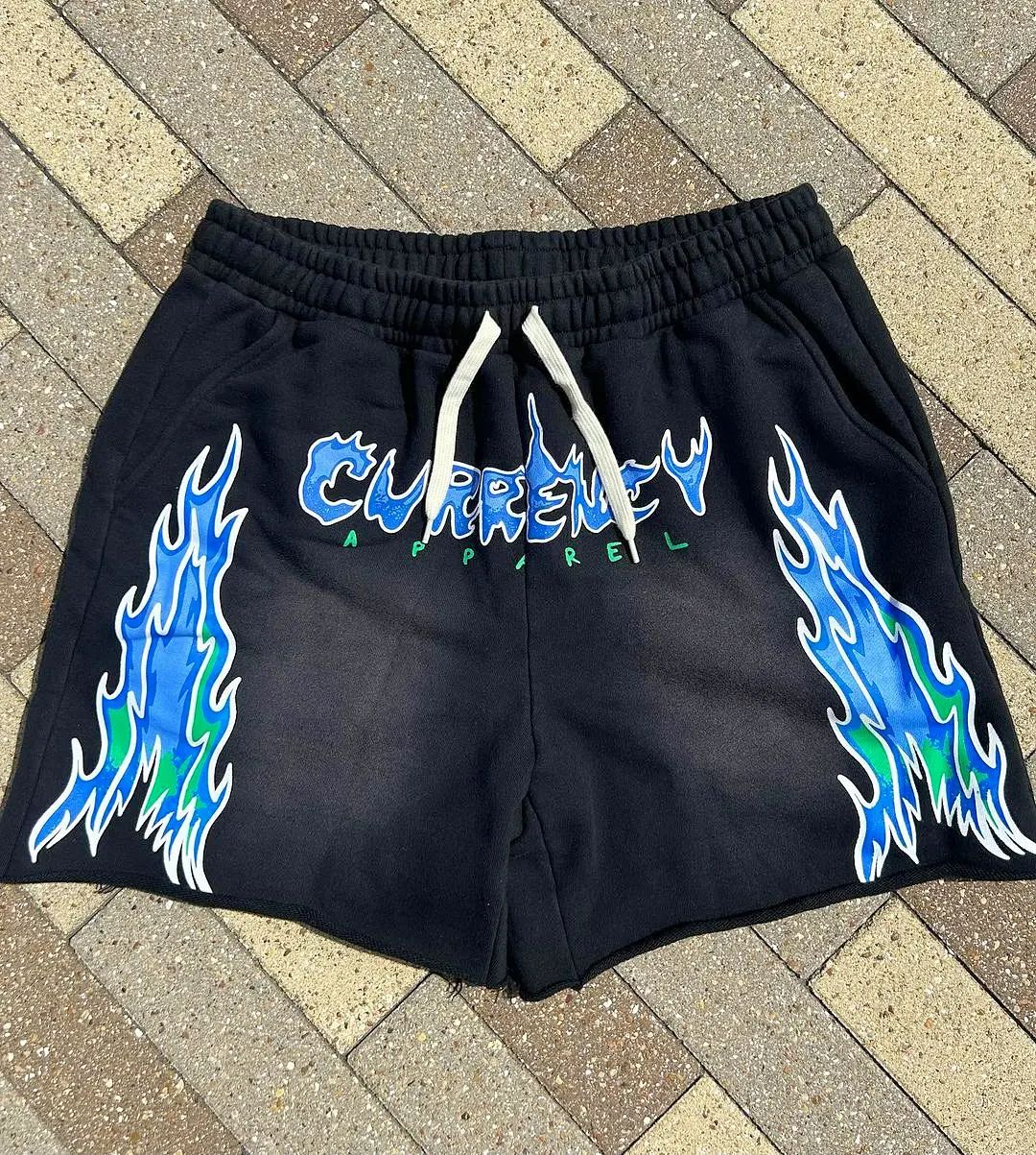 Casual fashion flame letter print shorts