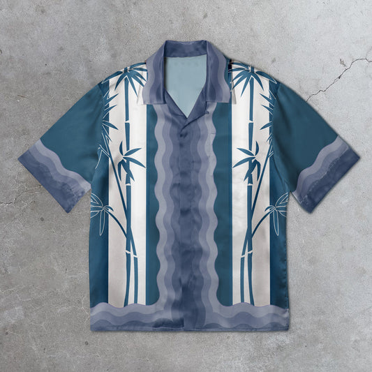 Trendy color-blocking vintage resort shirt