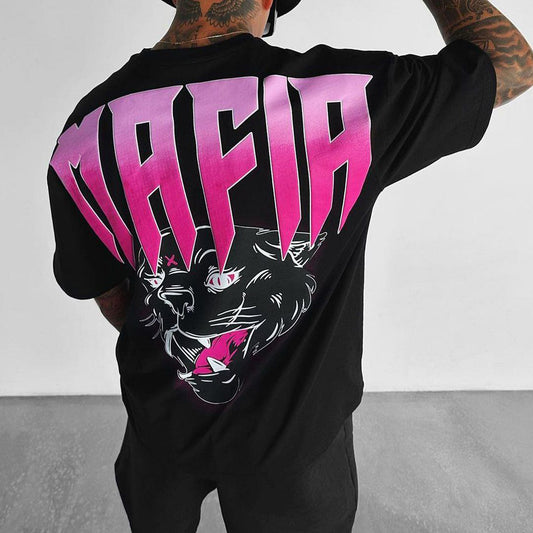 Mafia Tiger Print Short Sleeve T-Shirt