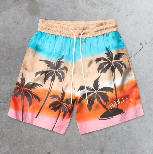 Vintage Hawaiian Print Resort Shorts