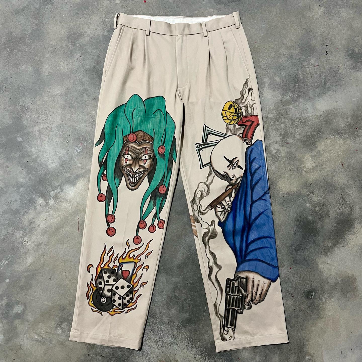 Casual street hand drawn illustration trousers jeans
