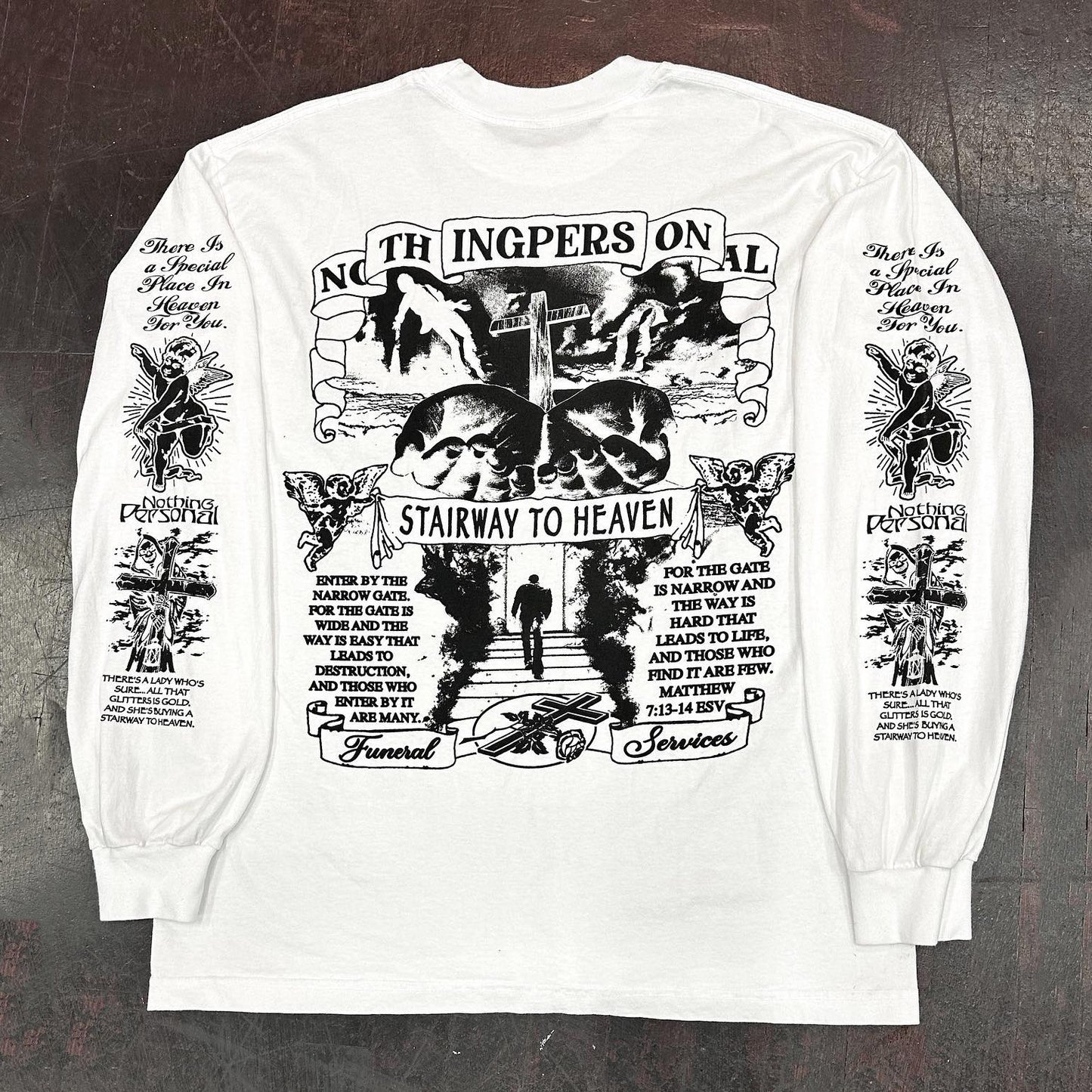 Cross print hip hop rap crew neck sweatshirt