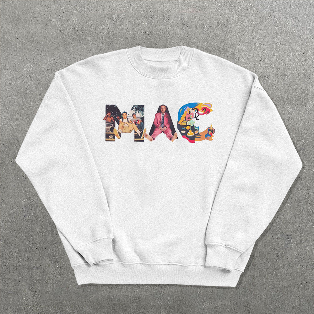 Casual Mac Miller Printed Crew Neck Sweatshirt