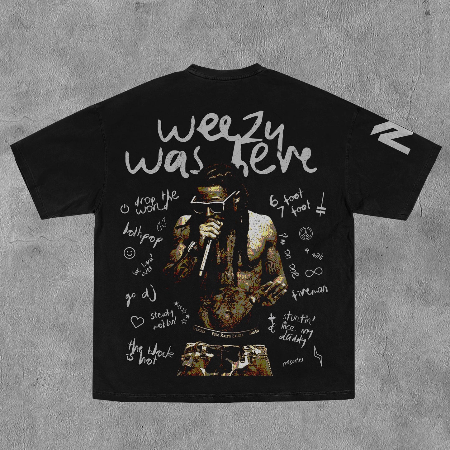 Lil Wayne Print Short Sleeve T-Shirt