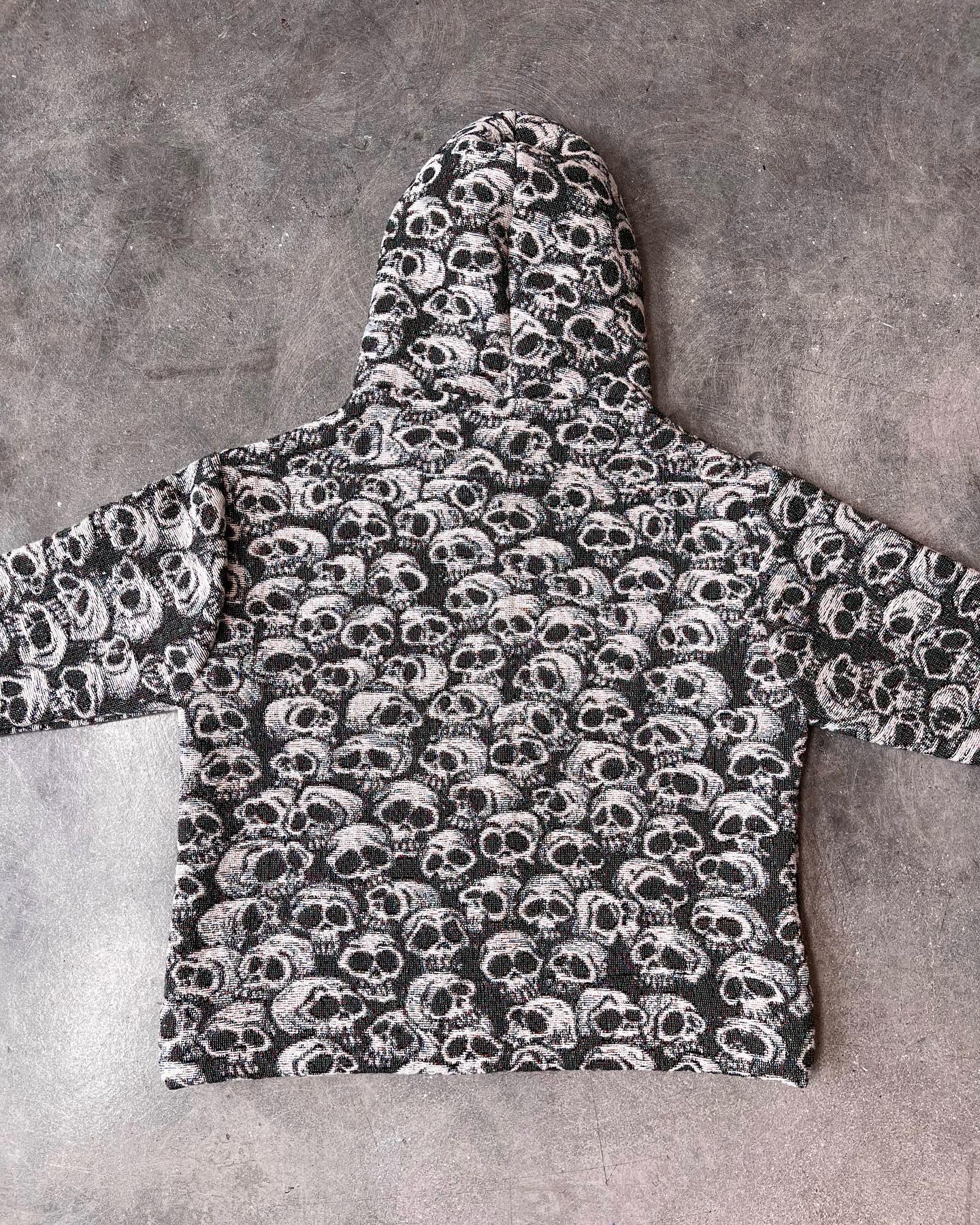 vintage skull print hoodie
