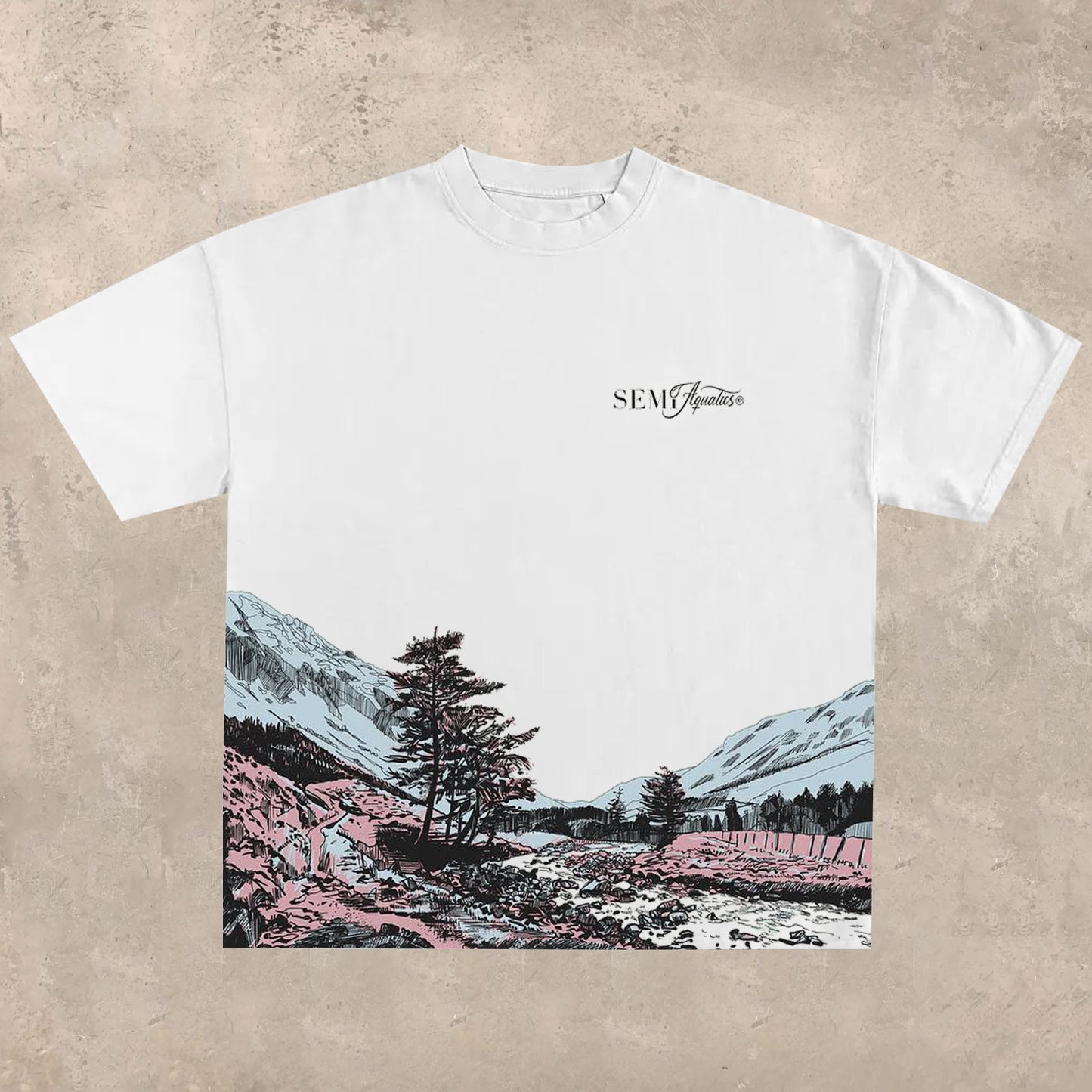 Fashion casual forest print T-shirt