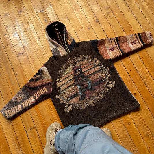 vintage bear tapestry hoodie
