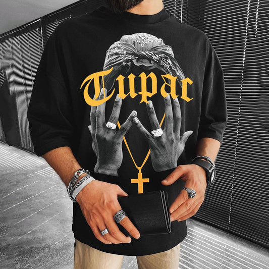 Personalized Tupac Print Short Sleeve T-Shirt