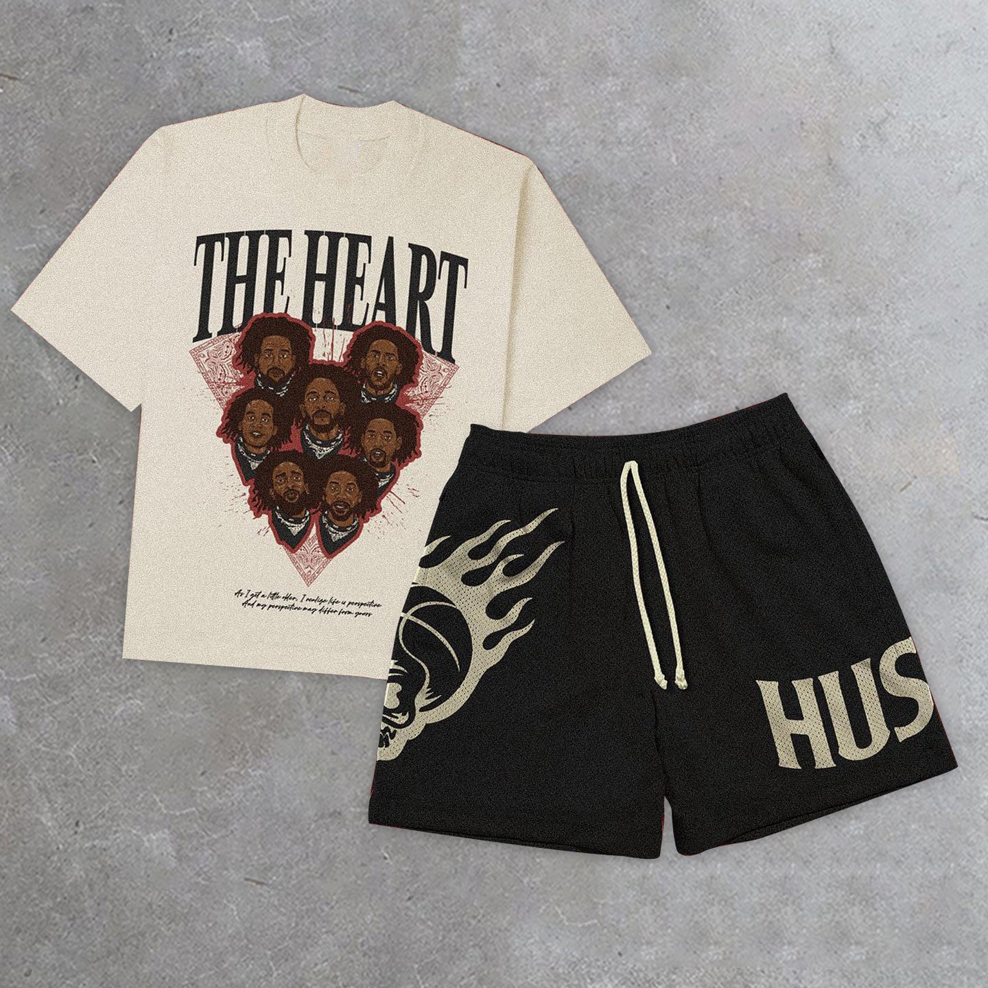 Casual Street Mesh Shorts T-Shirt Two-Piece Set