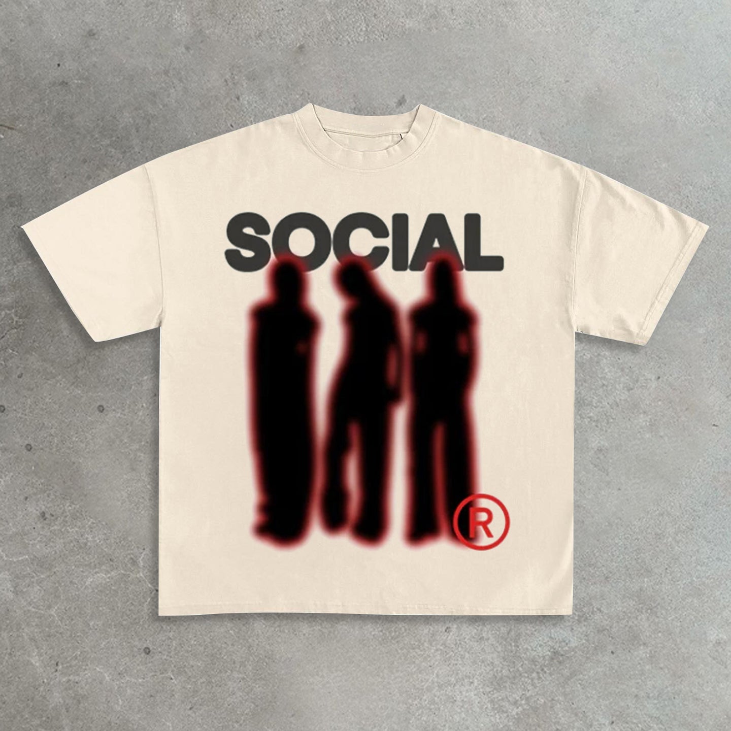 Social print cotton T-shirt