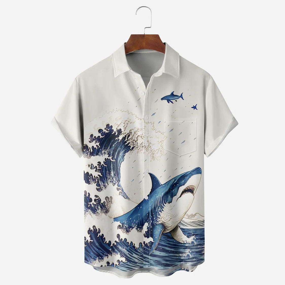 Wave Vintage Chic Print Shirt