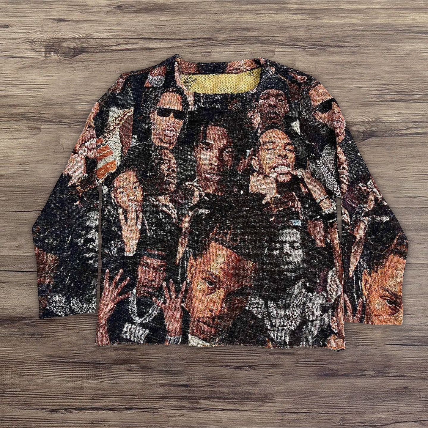 Casual street rap music festival printed crew neck sweatshirt