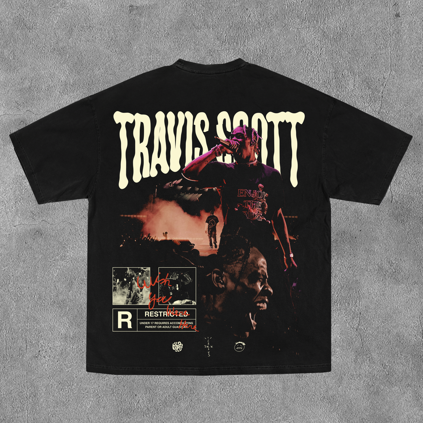 Travis Scott Print Short Sleeve T-Shirt