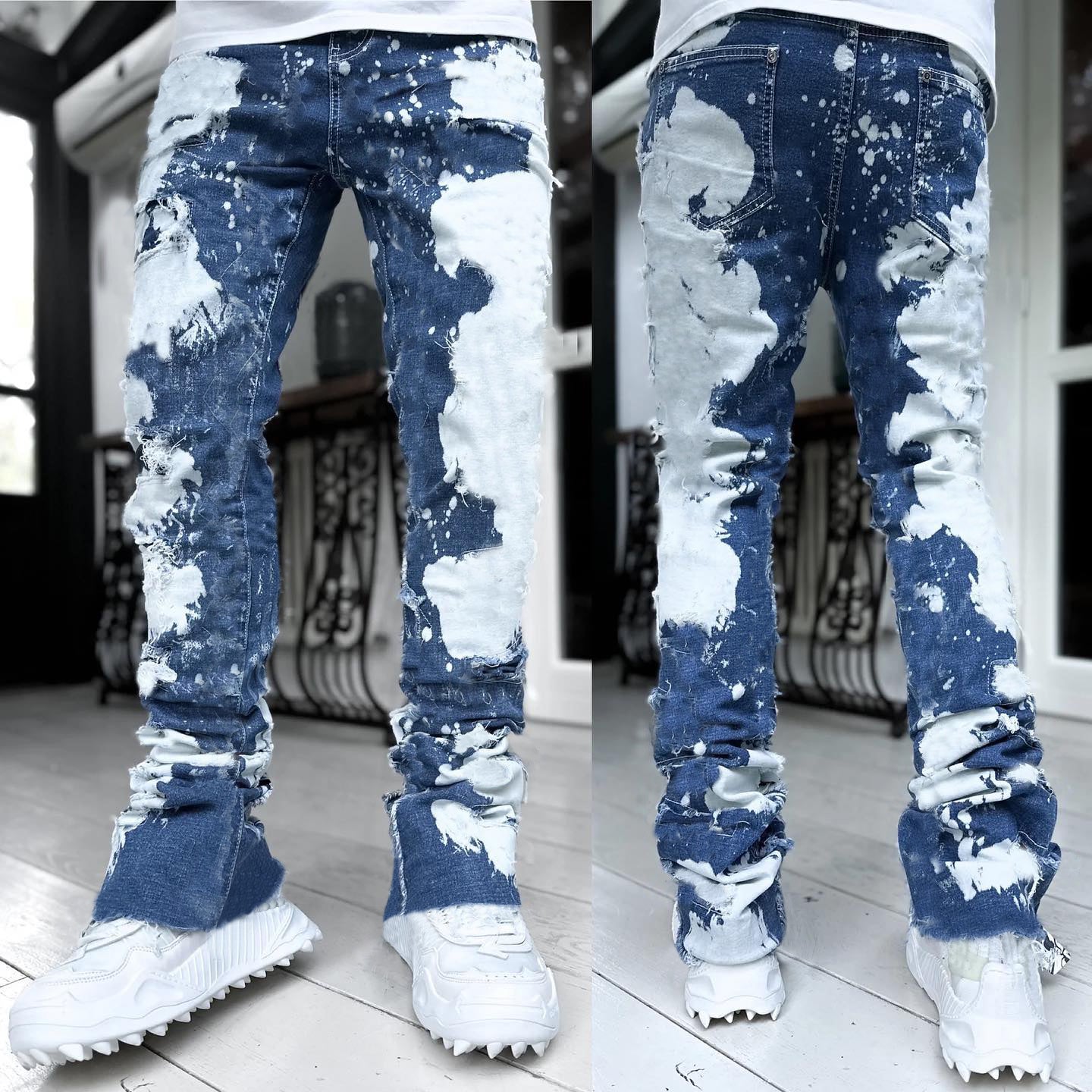 Stylish retro contrast jeans