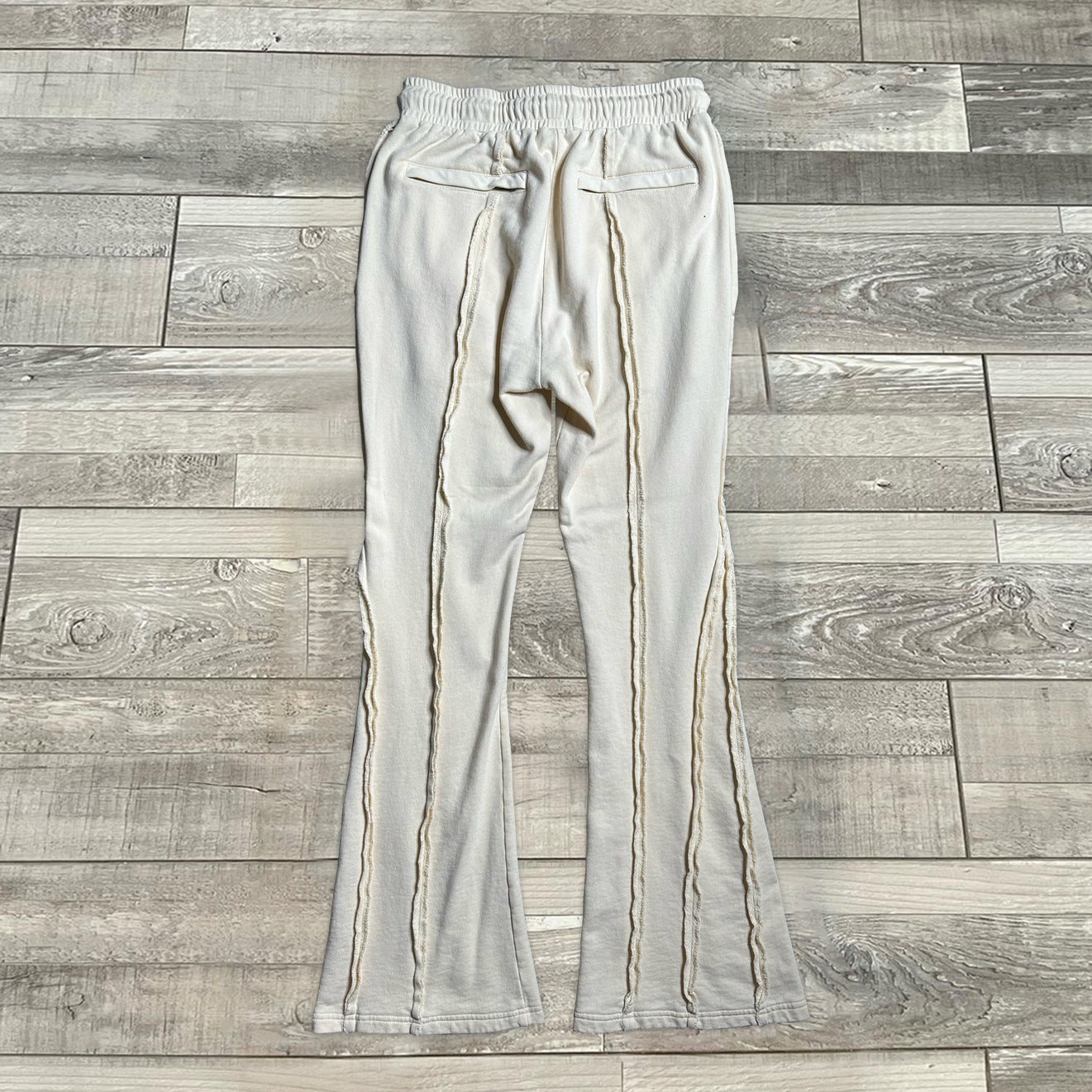 Casual Vintage Paneled Letter Print Trousers