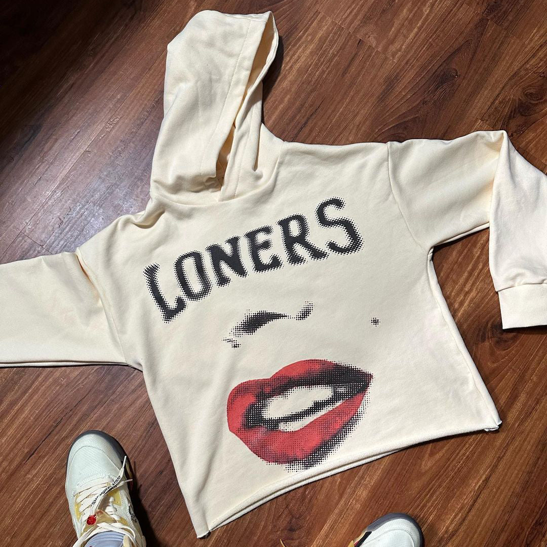 Loners Print Long Sleeve Hoodies