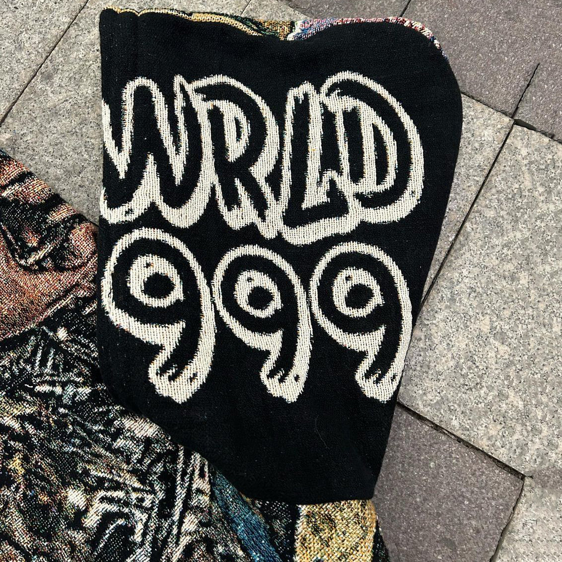 Casual street patchwork pattern hip hop rap tapestry hoodie