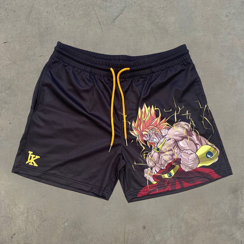 Stretch shorts with personalized street style anime print