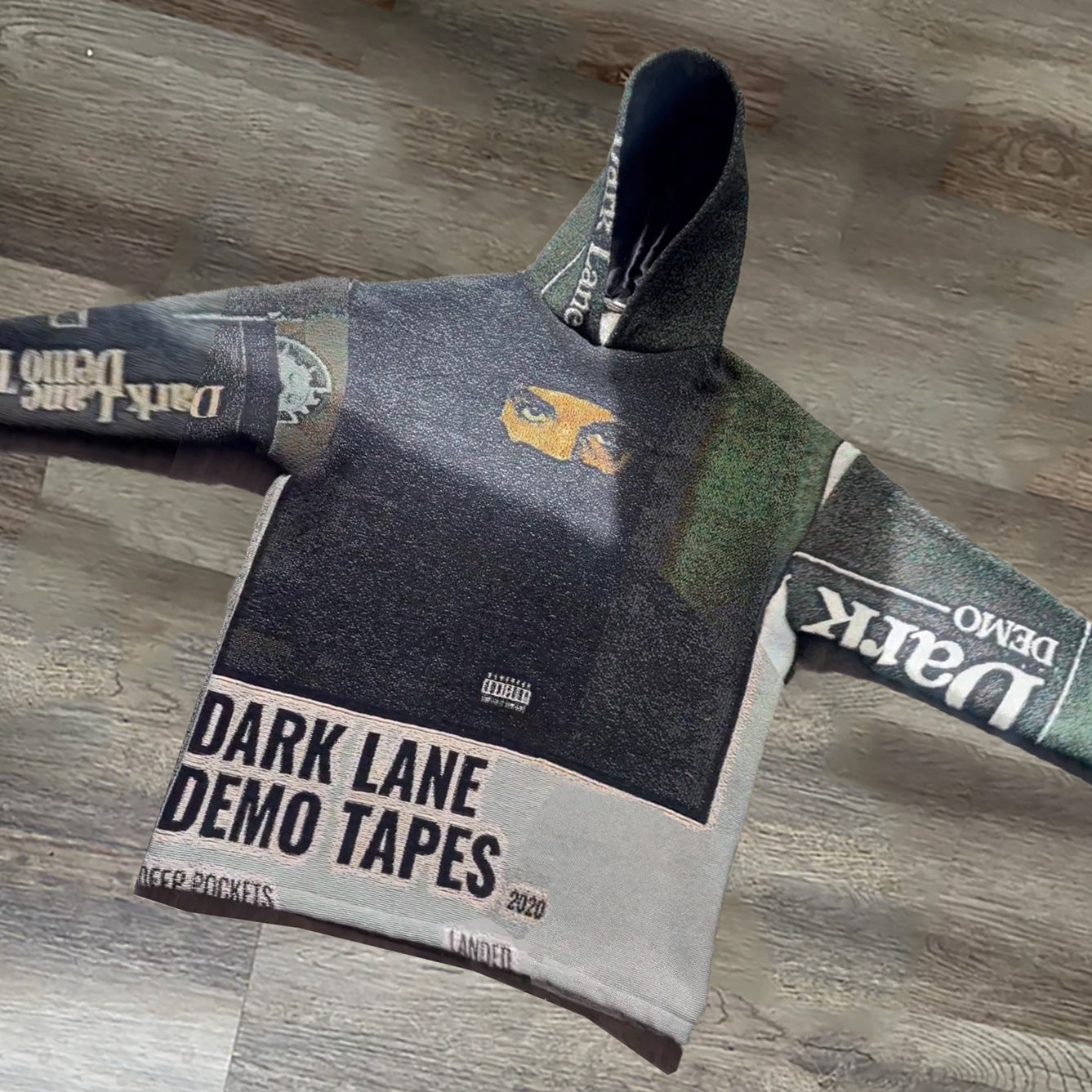 Dark Lane Demo Tapes Print Long Sleeve Tapestry Hoodies