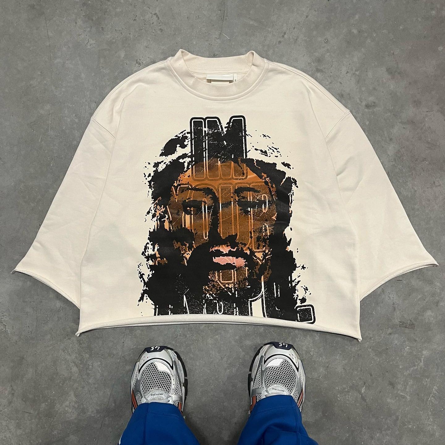 Stylish Vintage Jesus Irregular T-Shirt
