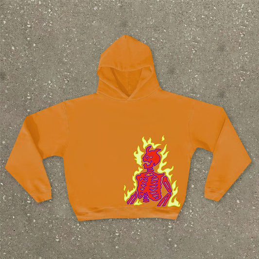 Personalized trend skull print hoodie