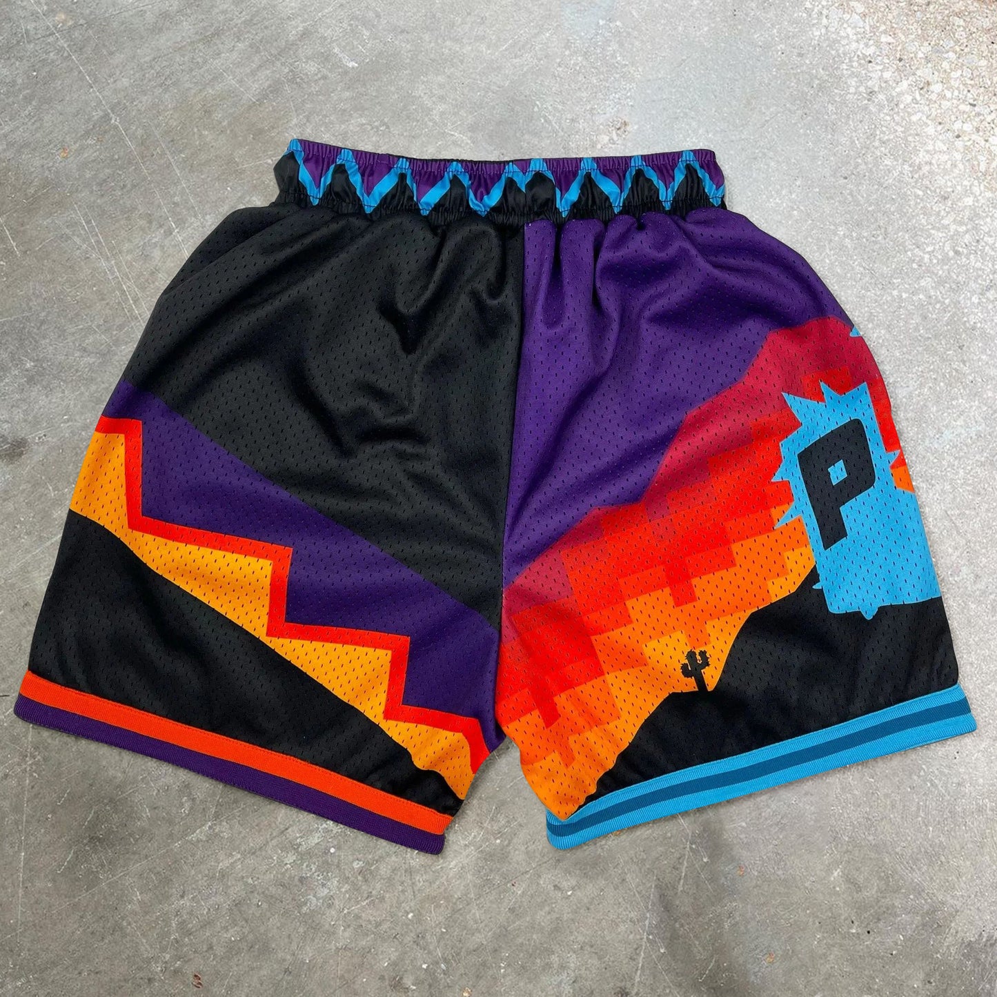Retro trendy hip-hop basketball zipper shorts