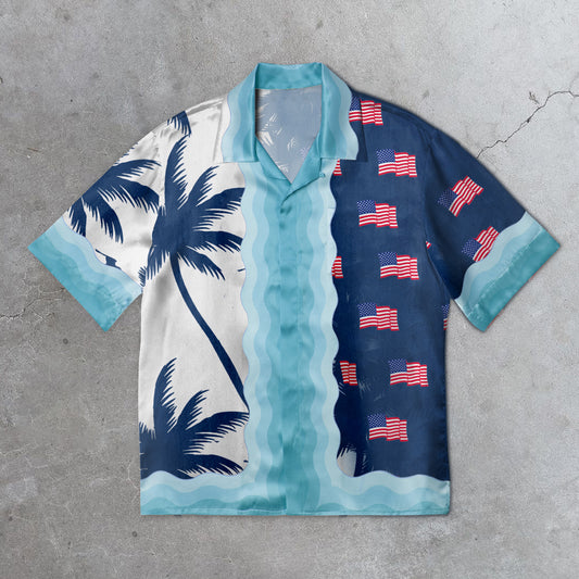 Contrast Panel Resort Trendy Shirt