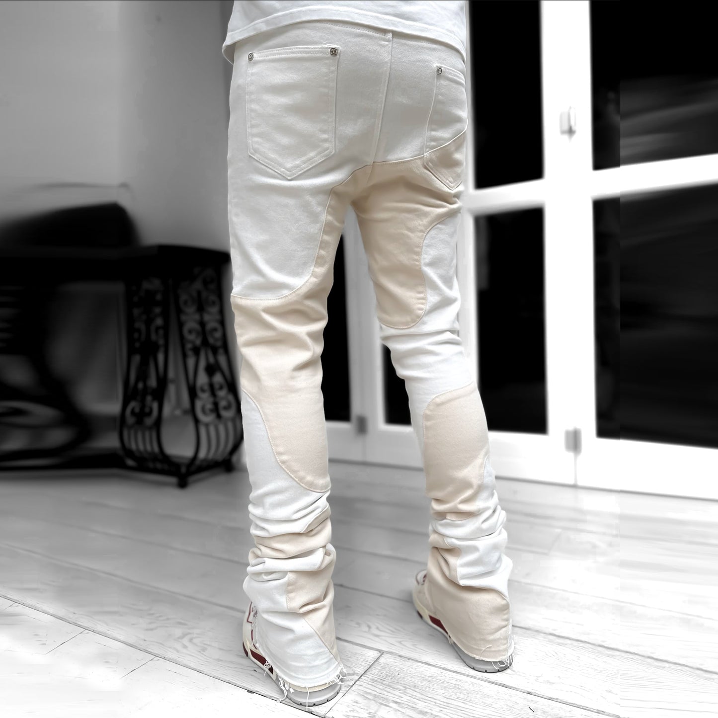 Wavy paneled casual street jeans
