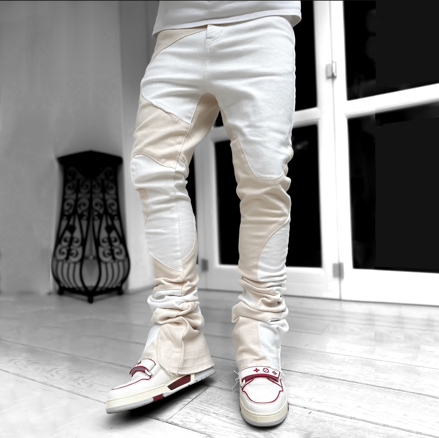 Wavy paneled casual street jeans