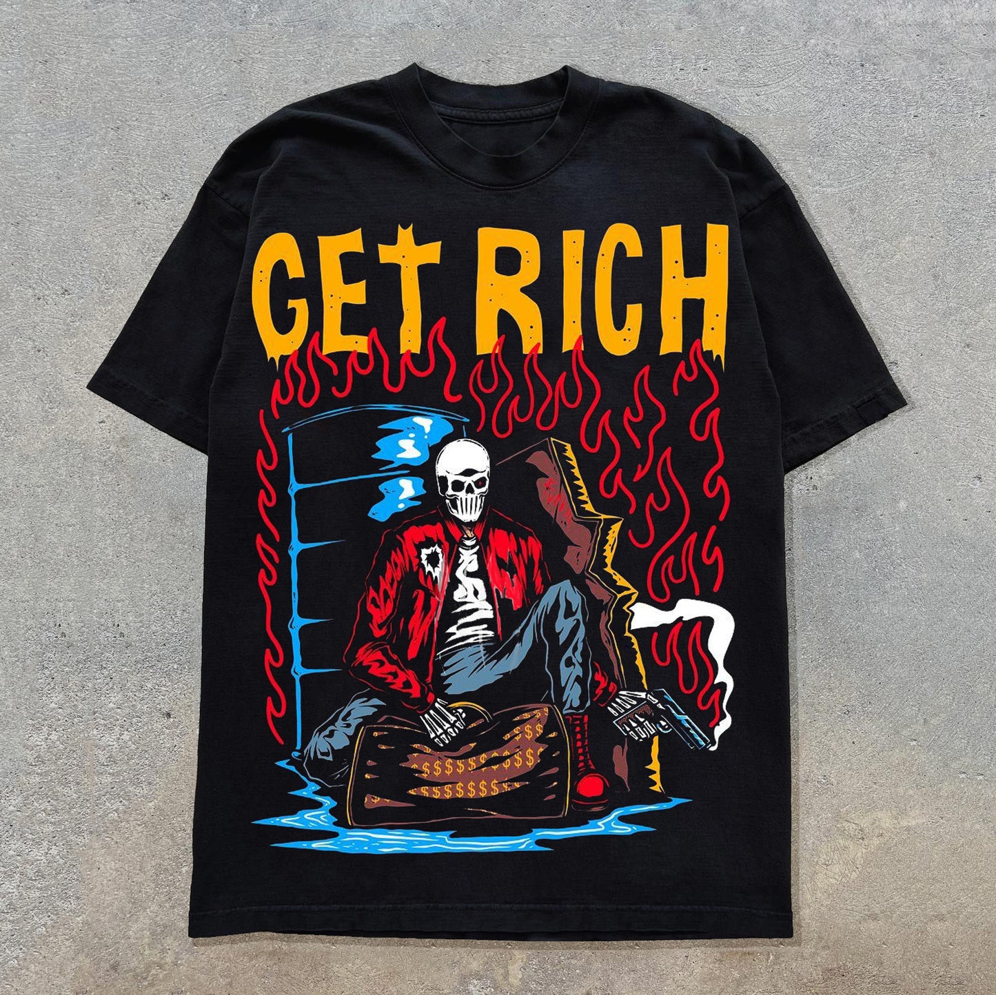 Get Rich Print Short Sleeve T-Shirt