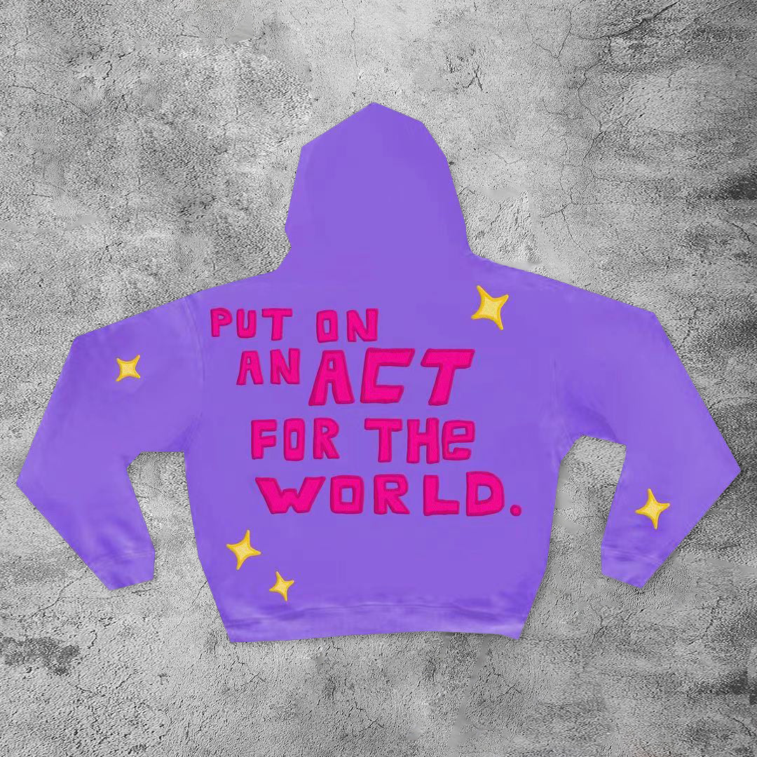 Put on an act for the world skull hoodie