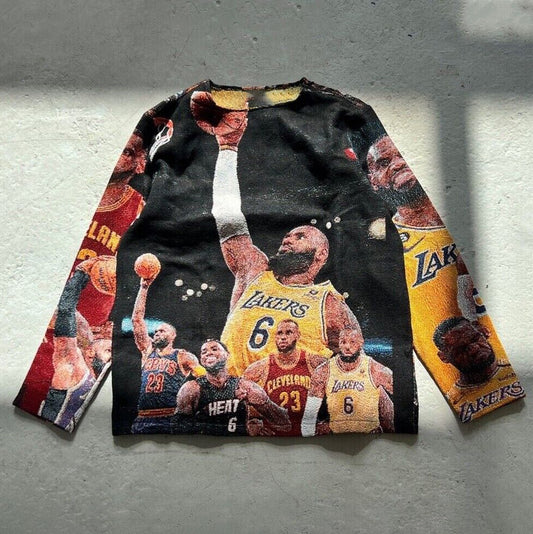 Retro Hip Hop Basketball Casual Sweatshirt