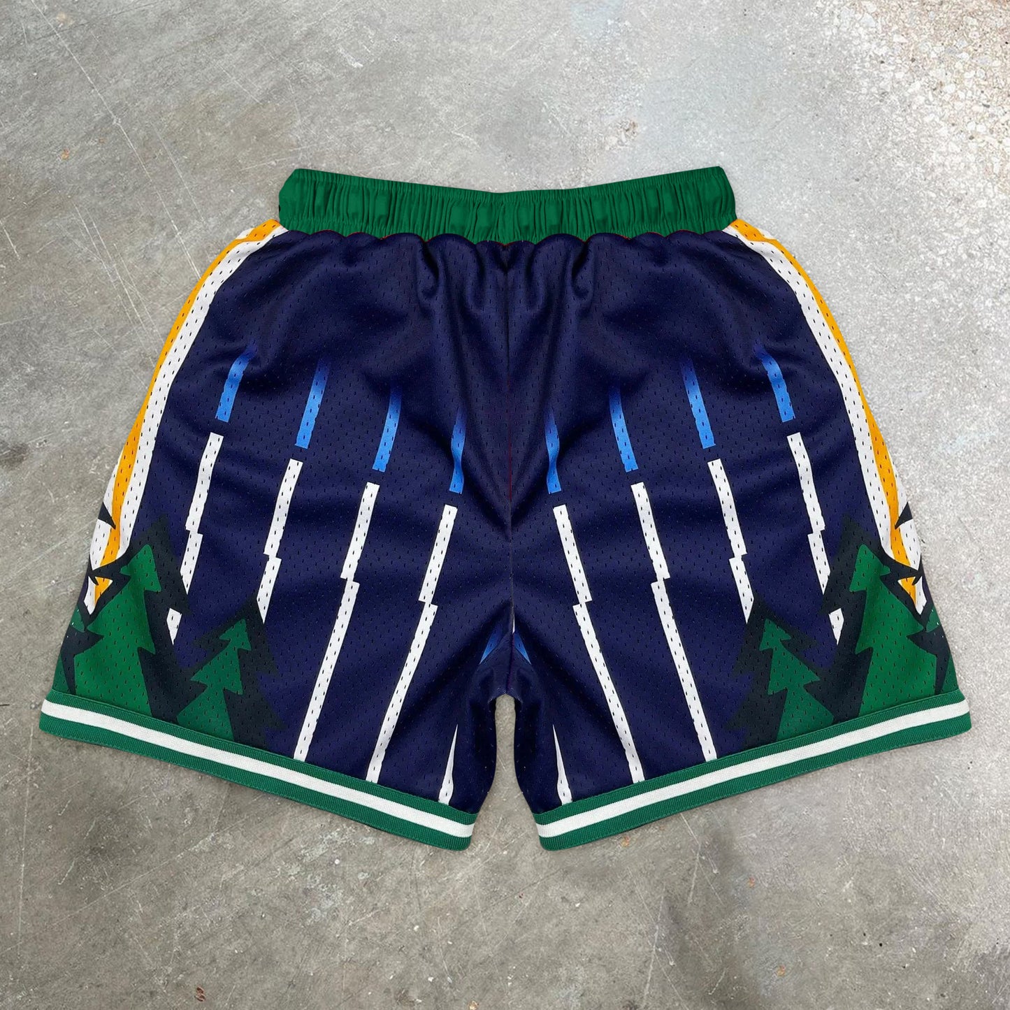 Tide brand retro mesh zipper shorts