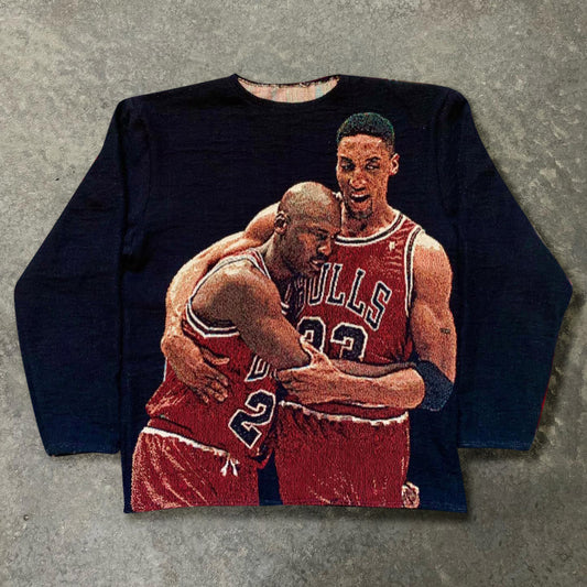 retro tapestry street print sweatshirt