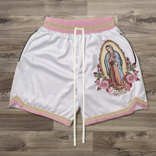 Trendy Faith Mesh Zipper Pocket Shorts