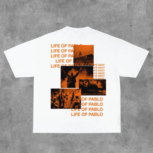 Kanye The Life Of Pablo Print Short Sleeve T-Shirt