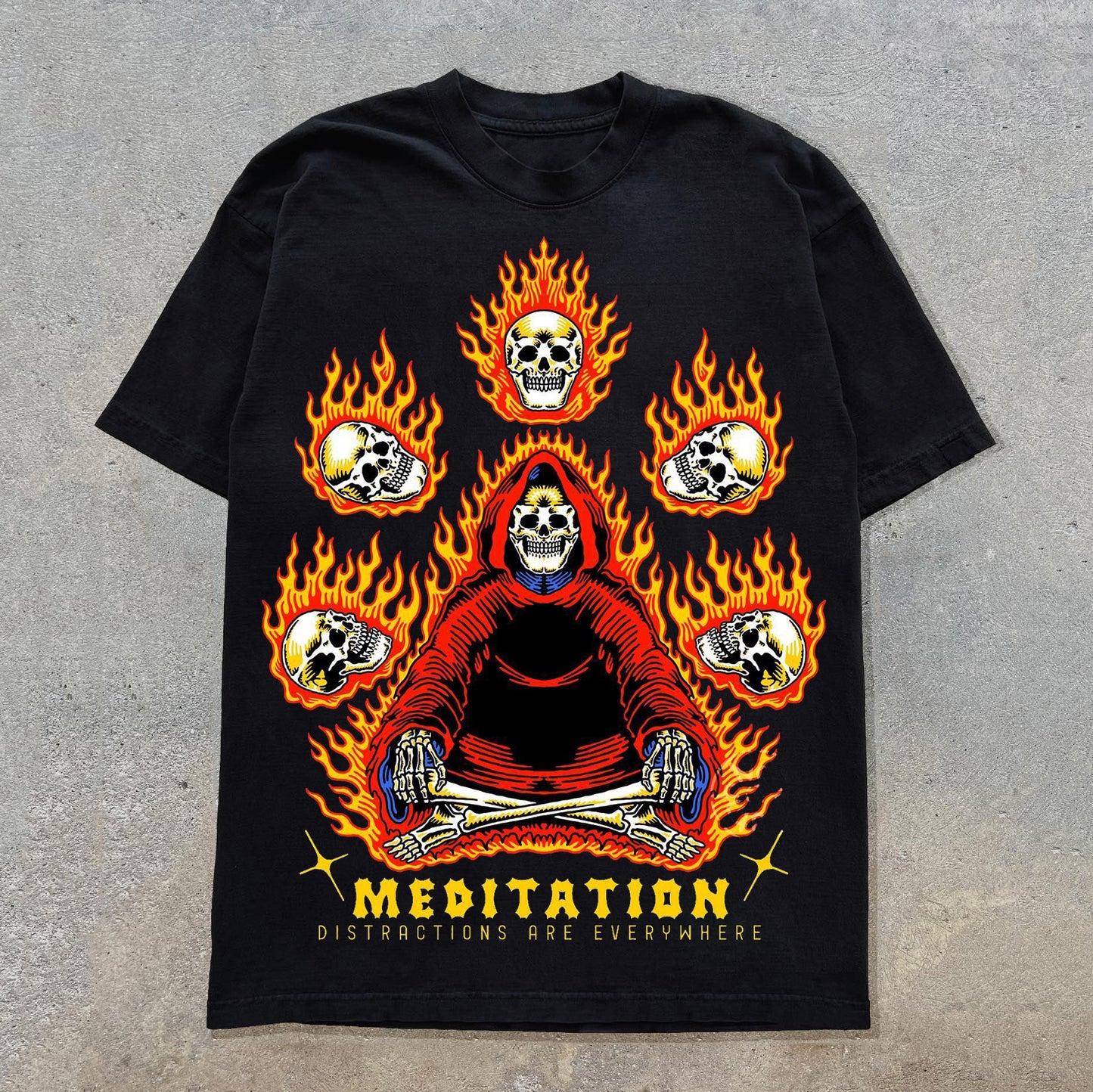 Meditation Print Short Sleeve T-Shirt