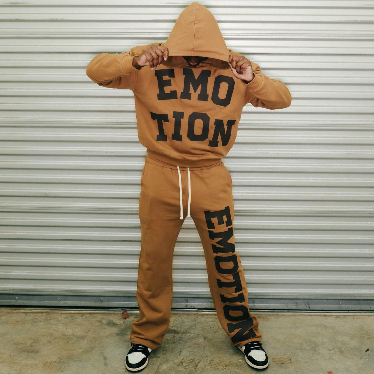 Emotion Print Hoodie Sweatpants Two Piece Set