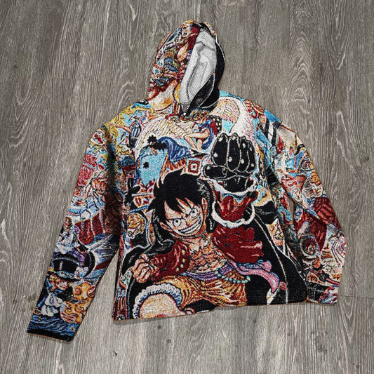 Cartoon pattern casual street tapestry hoodie