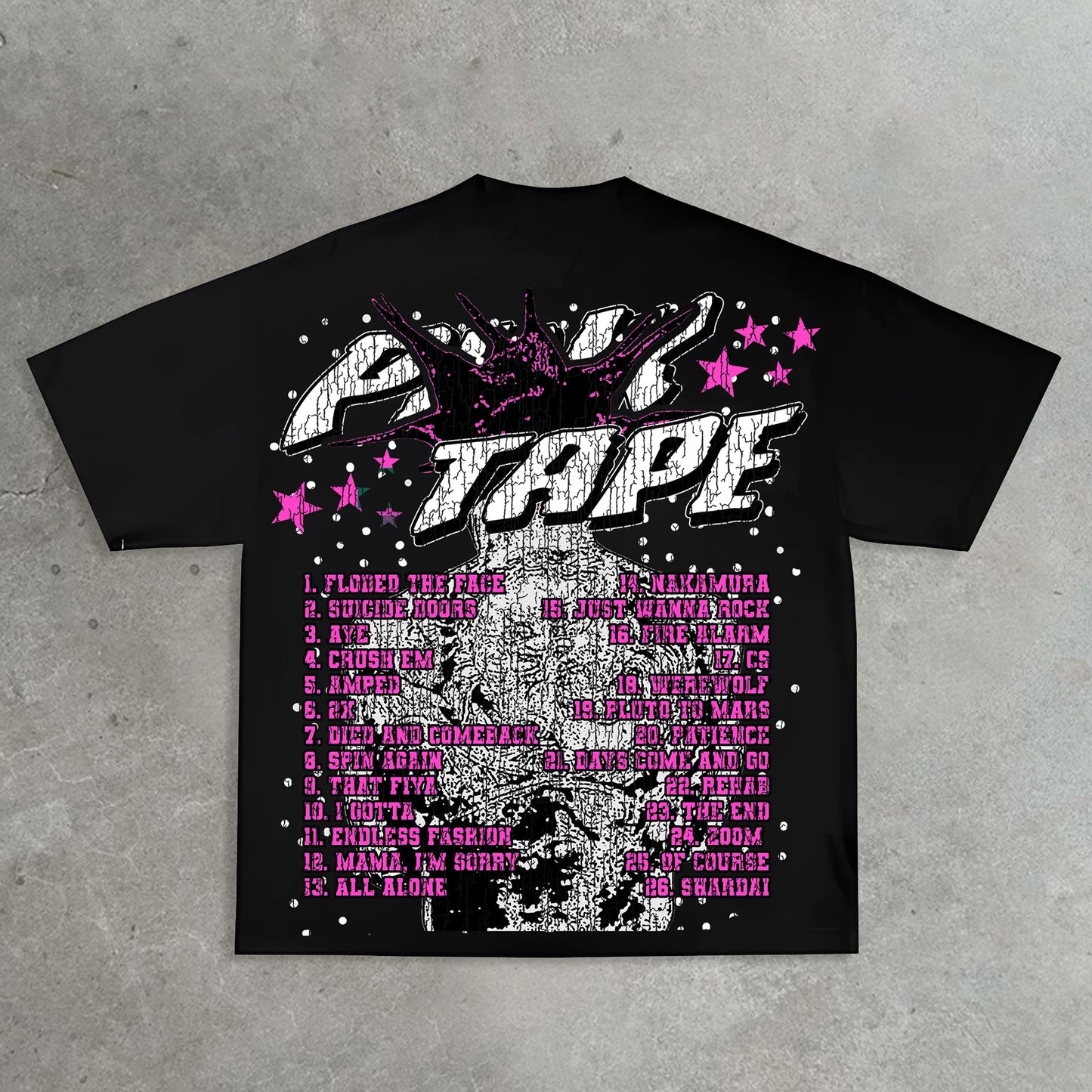 Rap tour printed street T-shirt