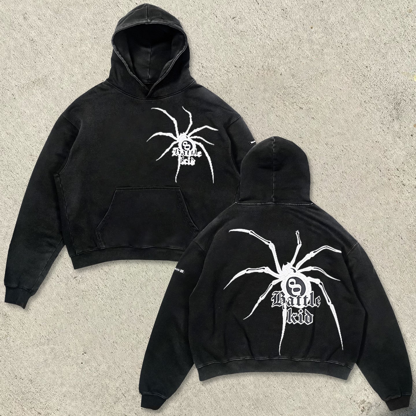 Designed spider print trendy brand loose hoodie