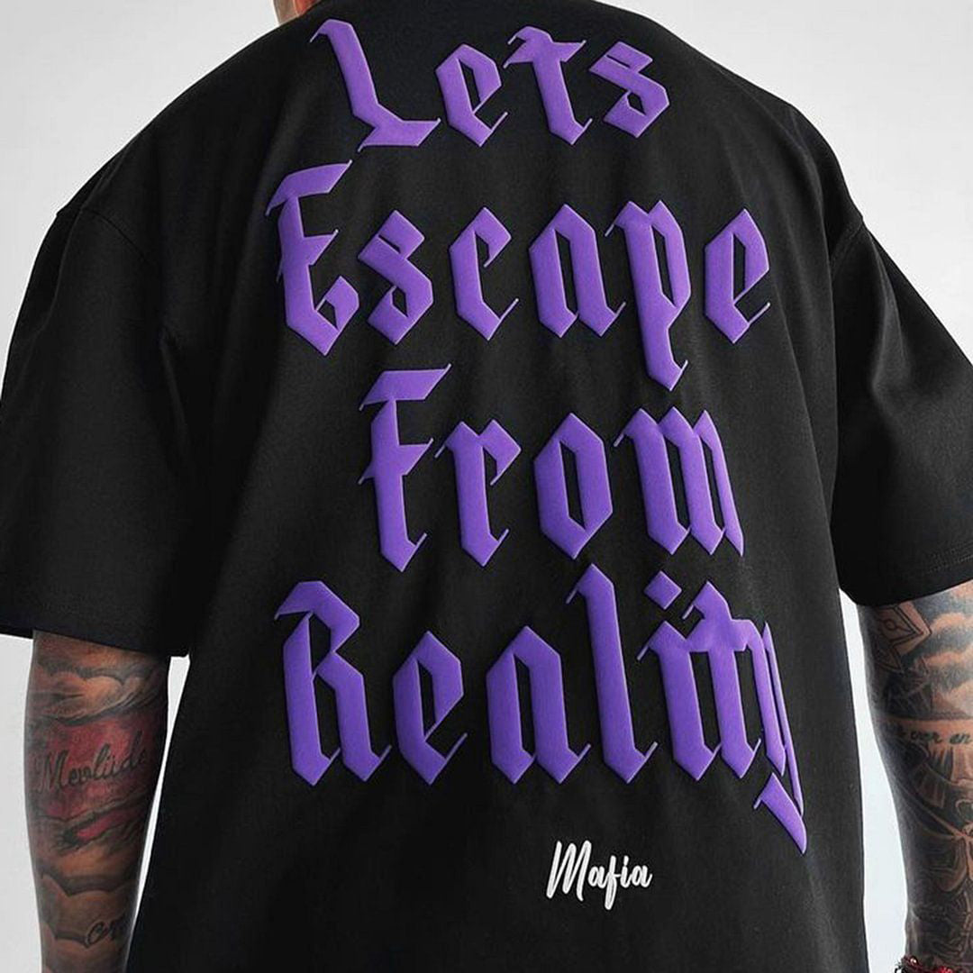 Casual Let's Escape From Reality Print T-Shirt