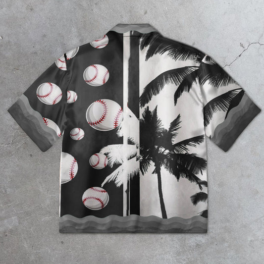 Trendy Bowling Print Short Sleeve Shirt