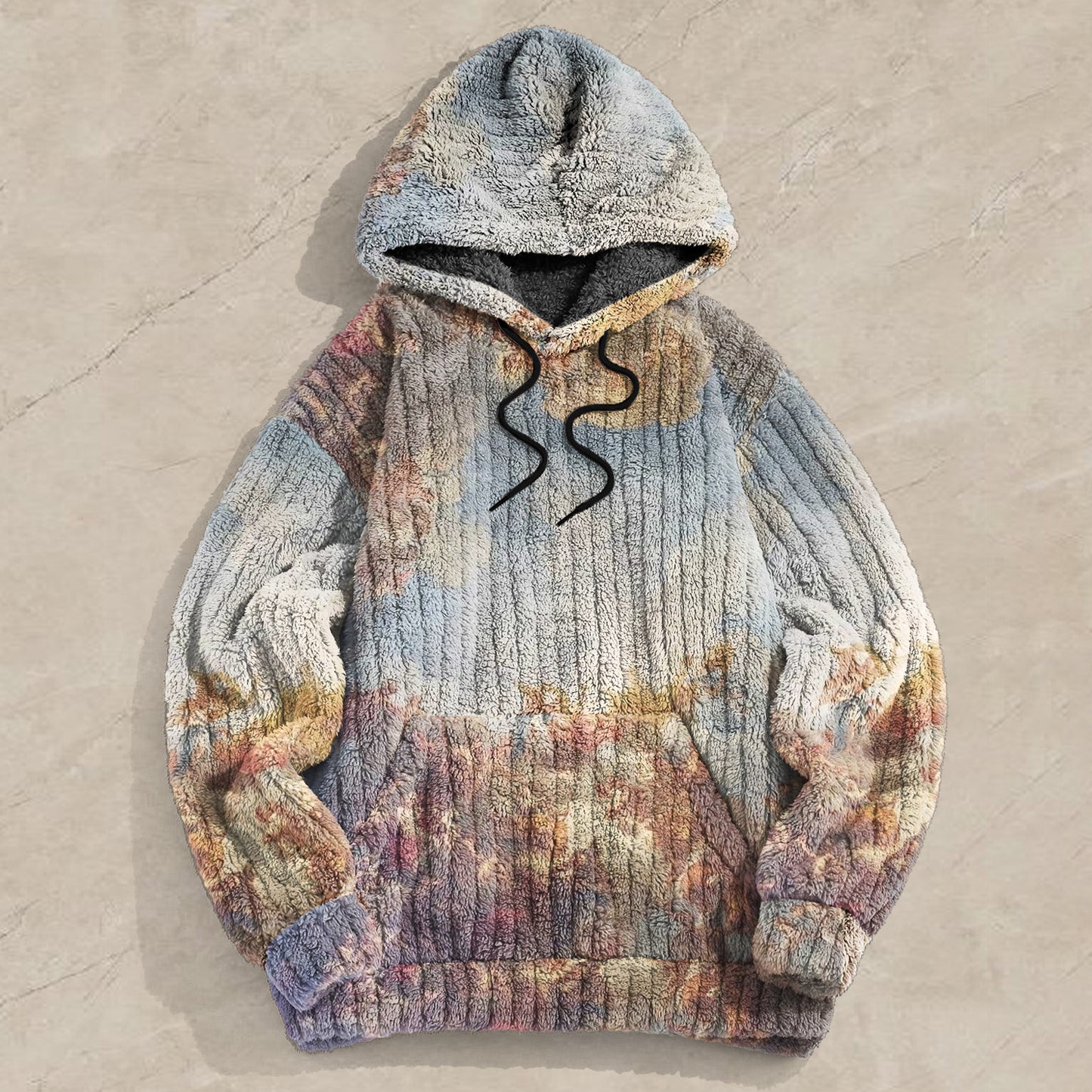 furry retro graphic street hoodie